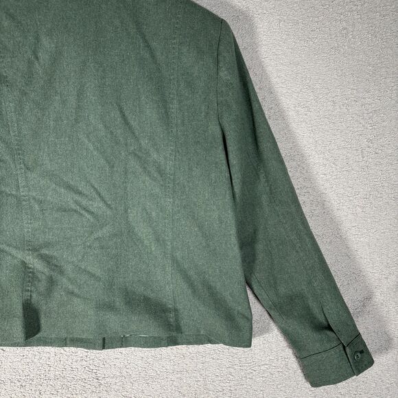 VNTG Pendleton Structured Jacket Women Size 12 Full Button Green Virgin Wool USA - Picture 13 of 14